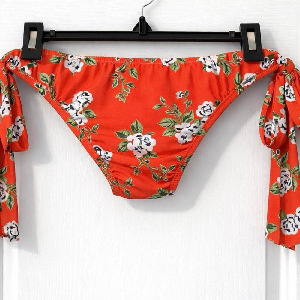 Caroline Constas Clementine Floral-print Low-rise Bikini Briefs In Coral NWT med - Picture 5 of 9